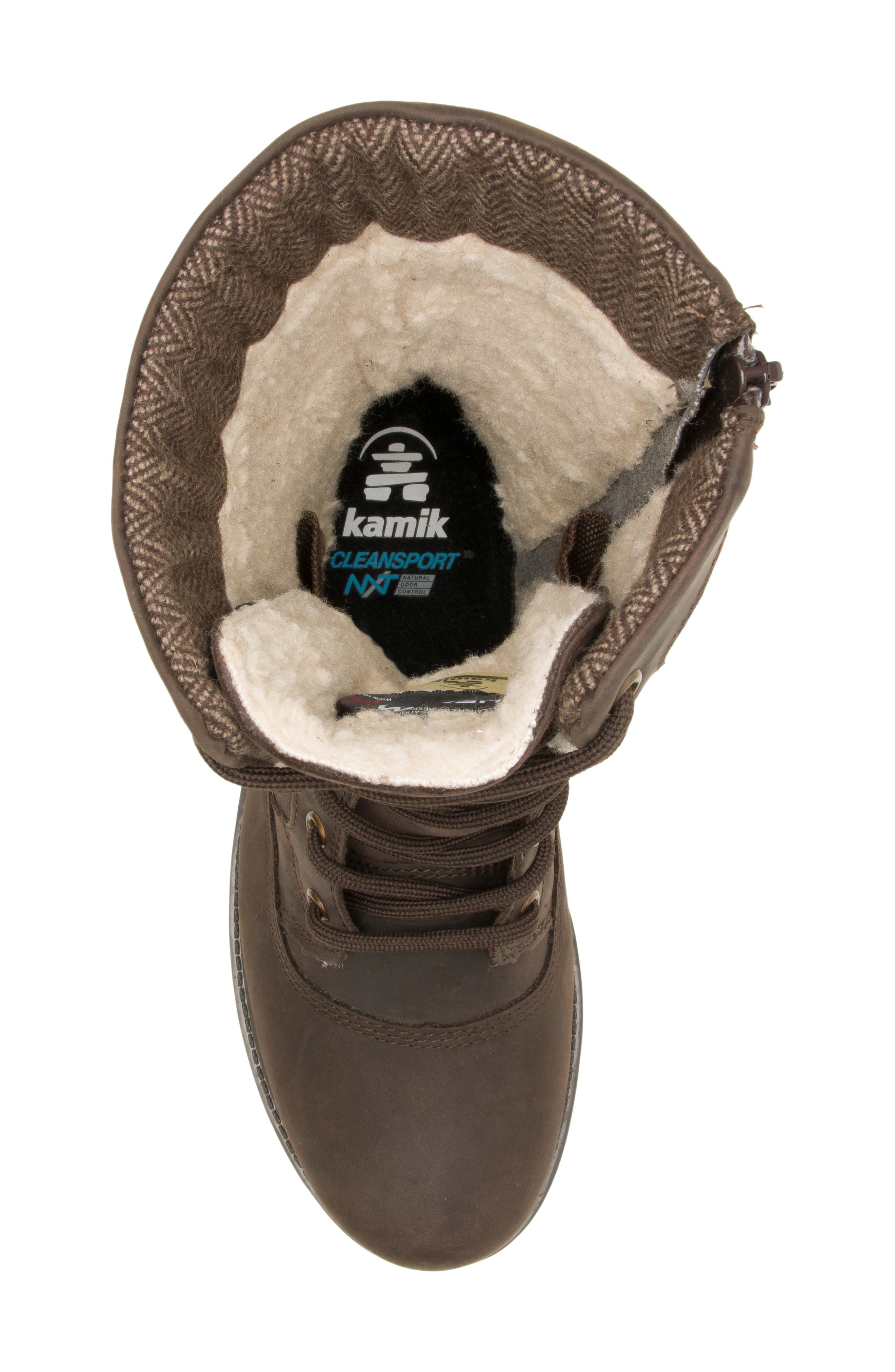Rogue 10 Waterproof Faux Shearling Leather Boot, Alternate, color, DBR