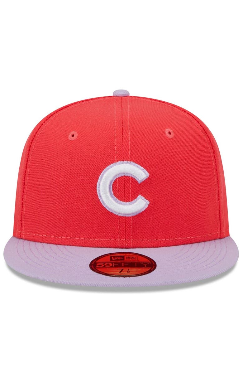 New Era Men's New Era Red/Lavender Chicago Cubs Spring Color Two-Tone 59FIFTY Fitted Hat, Alternate, color, Red