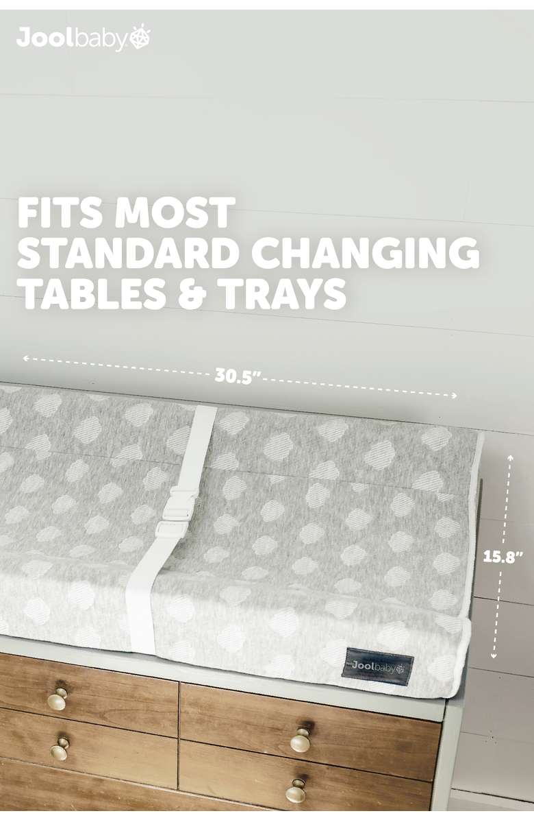 Jool Baby Soft Changing Pad + Washable Cover, Non-Slip - Fits Standard Changing Tables & Dressers, Alternate, color, Gray - Cloud