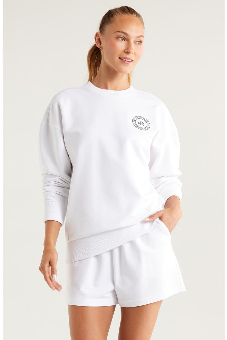 Courtside Oversize Sweatshirt, Main, color, WHITE