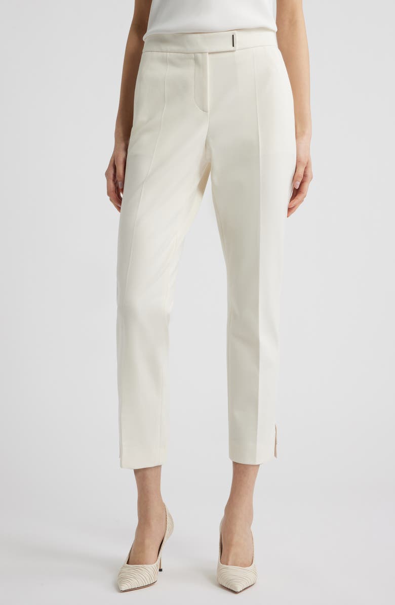 BOSS Tapria Crop Straight Leg Pants, Main, color, Soft Cream