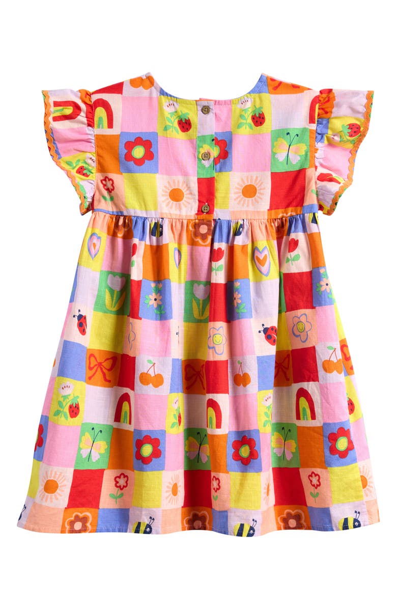 NEXT Kids' Rainbow Check Frill Dress, Alternate, color, Pink