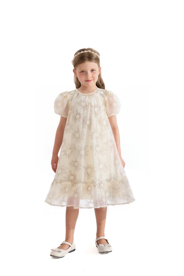 Laced Soleil Dress, Alternate, color, Cream