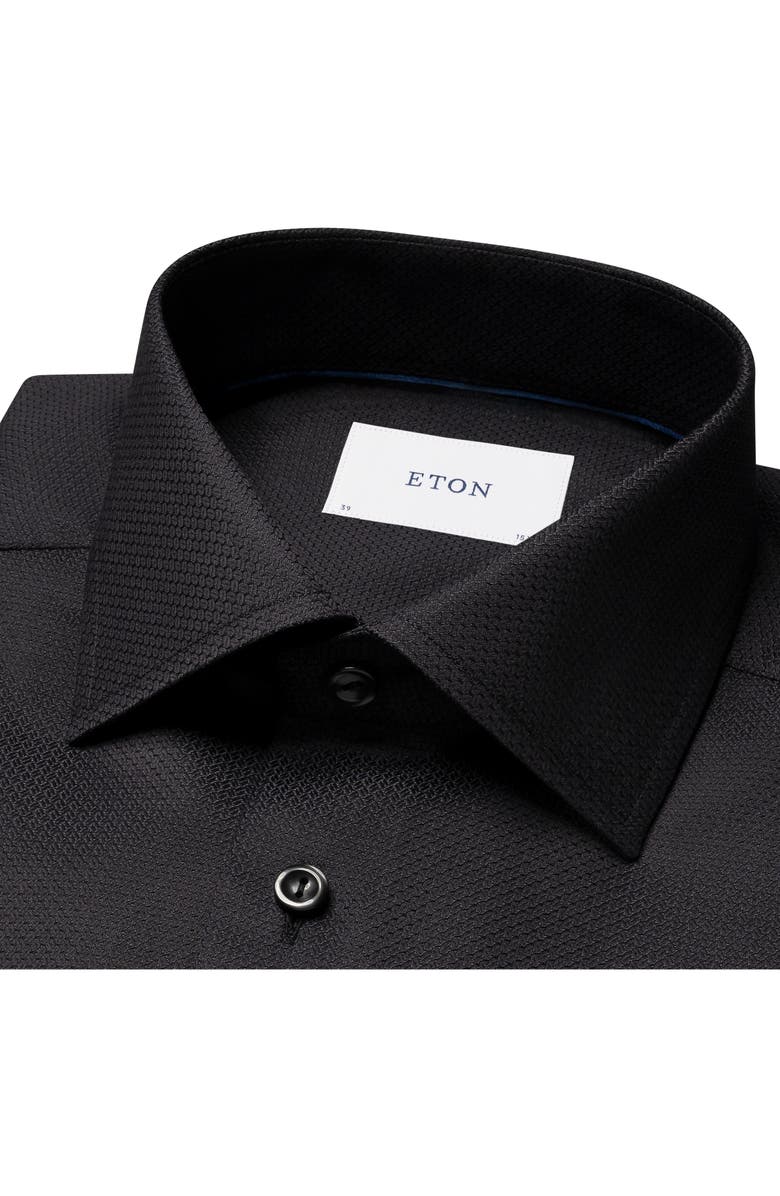 Eton Contemporary Fit Twill Dress Shirt, Alternate, color, Black