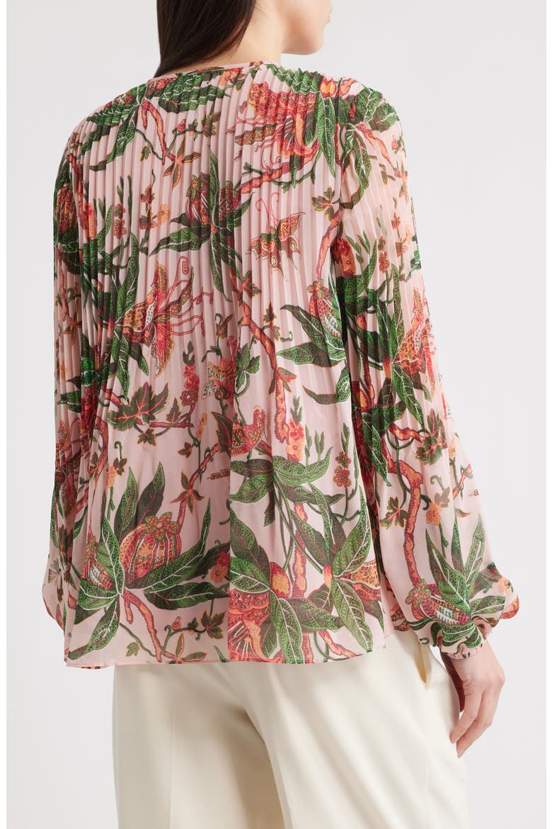 Helen Floral Pleated Top, Alternate, color, PEONY MULT
