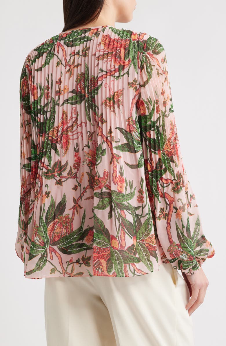 KOBI HALPERIN Helen Floral Pleated Top, Alternate, color, Peony Mult