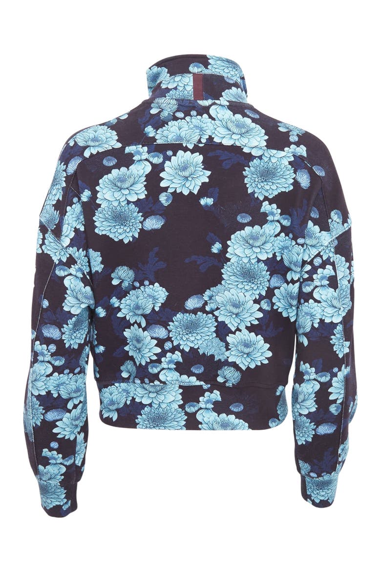 June Brushed Knit Crop Jacket, Alternate, color, Serious Floral Navy