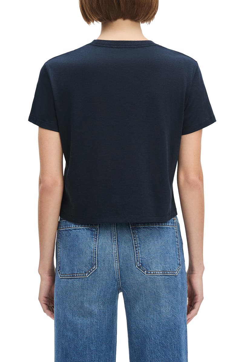 Favorite Daughter Cropped Collegiate Tee, Alternate, color, Navy/Burgundy