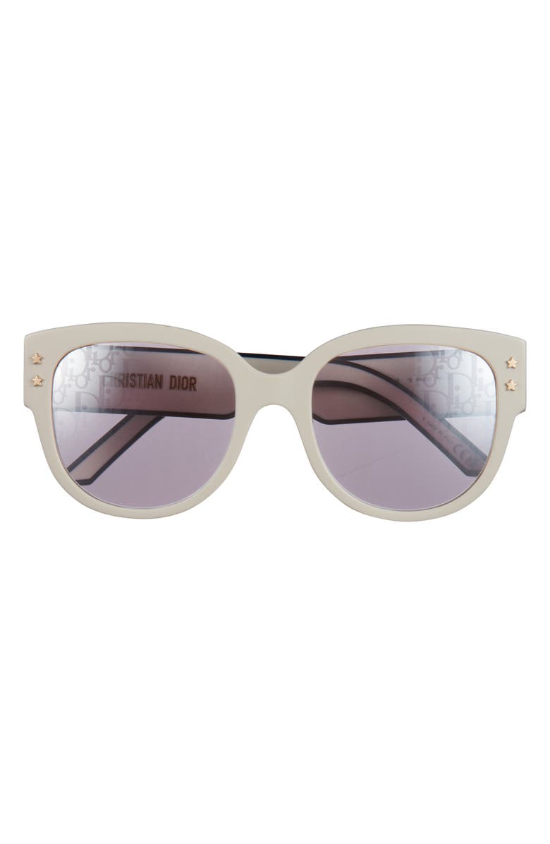 DIOR 'Diorpacific B2I 54mm Butterfly Sunglasses, Main, color, Ivory / Smoke Mirror