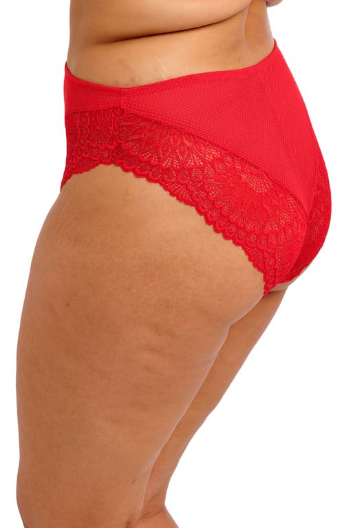 Elomi Tiernie Lace Trim Mesh Briefs In Red