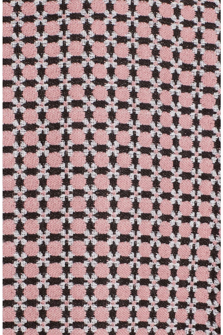 Romantic Tiles Double Breasted Coat with Genuine Mink Fur Cuffs, Alternate, color, ARUBA PINK