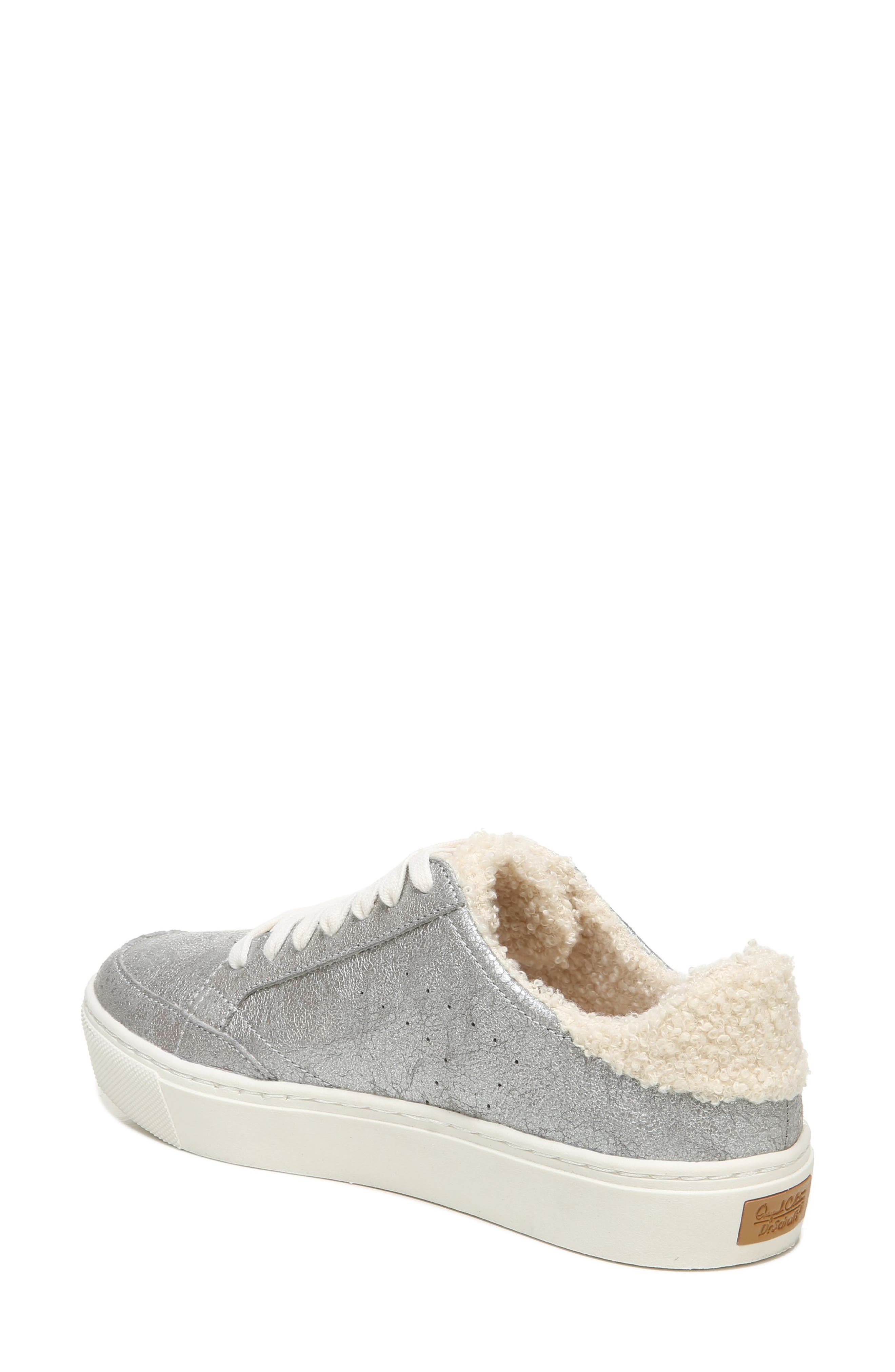 All In Cozy Faux Shearling Sneaker, Alternate, color, GREY METALLIC