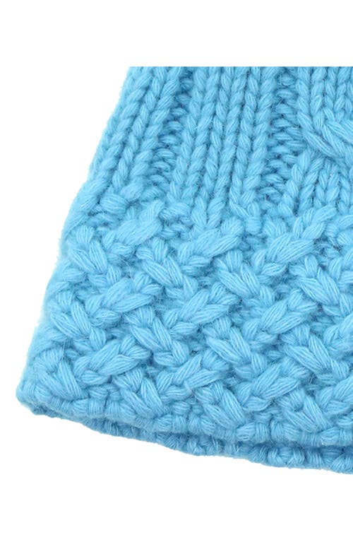 Portolano Chunky Cable Knit Beanie In Blue