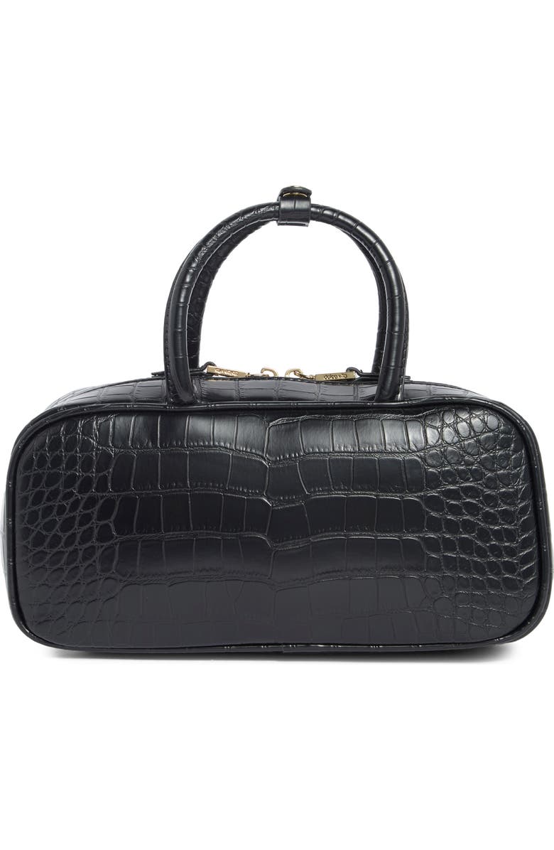 Dolce Vita Flyn Croc Embossed East/West Handbag, Alternate, color, Black