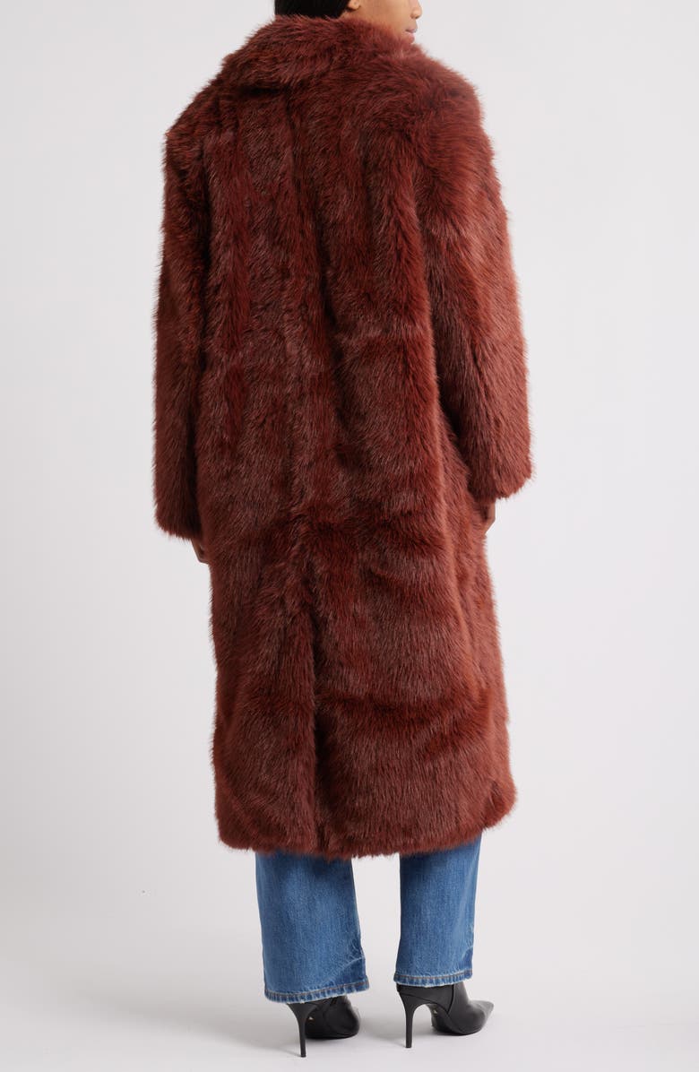 Topshop Faux Fur Longline Coat, Alternate, color, 