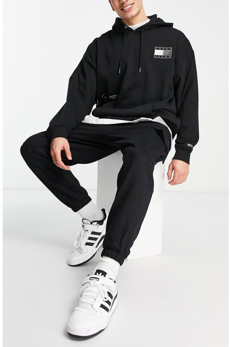 Oversize Cargo Pocket Cotton Joggers, Alternate, color, BLACK