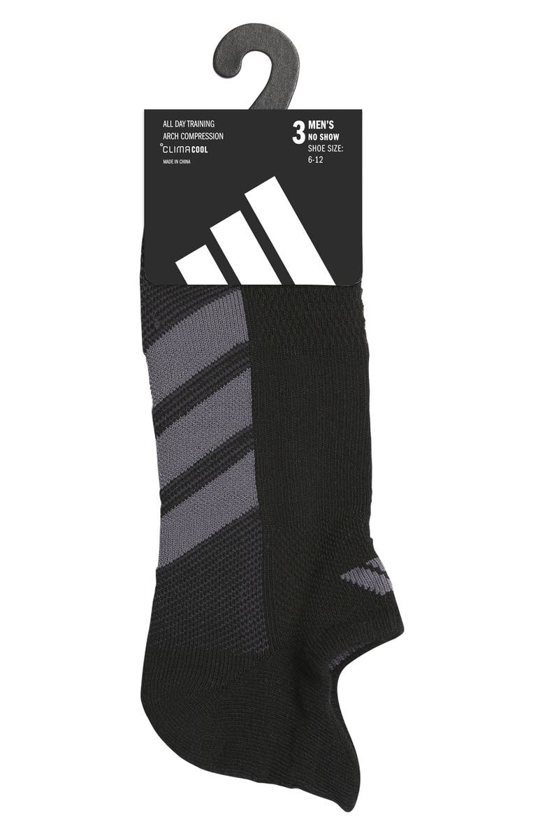 adidas Assorted 3-Pack All Day Training Performance No-Show Socks, Alternate, color, 