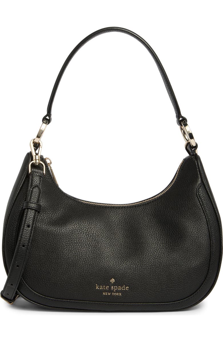 Kate Spade New York Leila Pebbled Leather Shoulder Bag, Main, color, Black