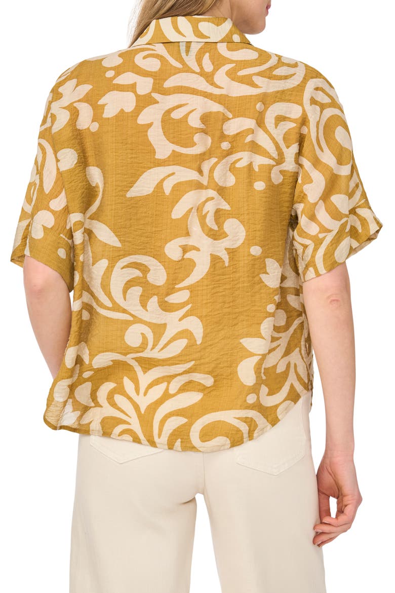 Tie Front Sleeve Top, Alternate, color, POTTING SOIL BATIK