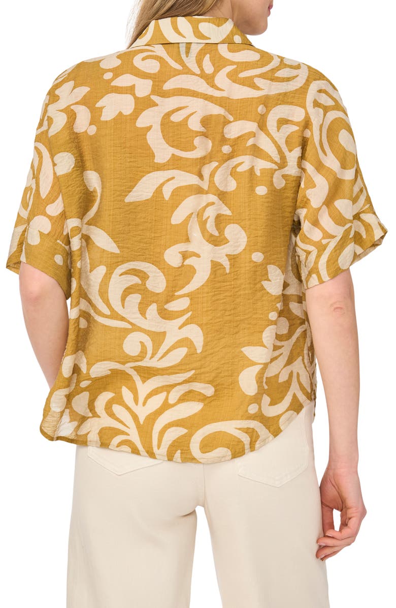 Halogen<sup>®</sup> Tie Front Sleeve Top, Alternate, color, Potting Soil Batik
