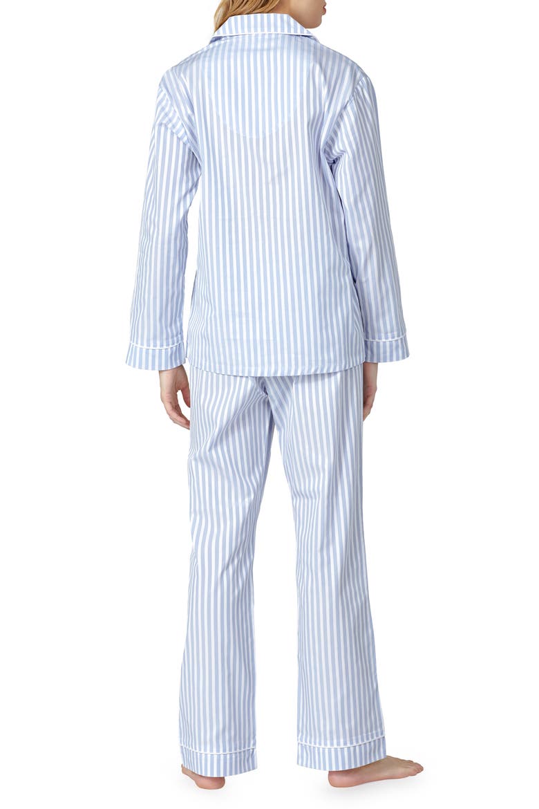 3D Stripe Organic Cotton Sateen Pajamas, Alternate, color, BLUE