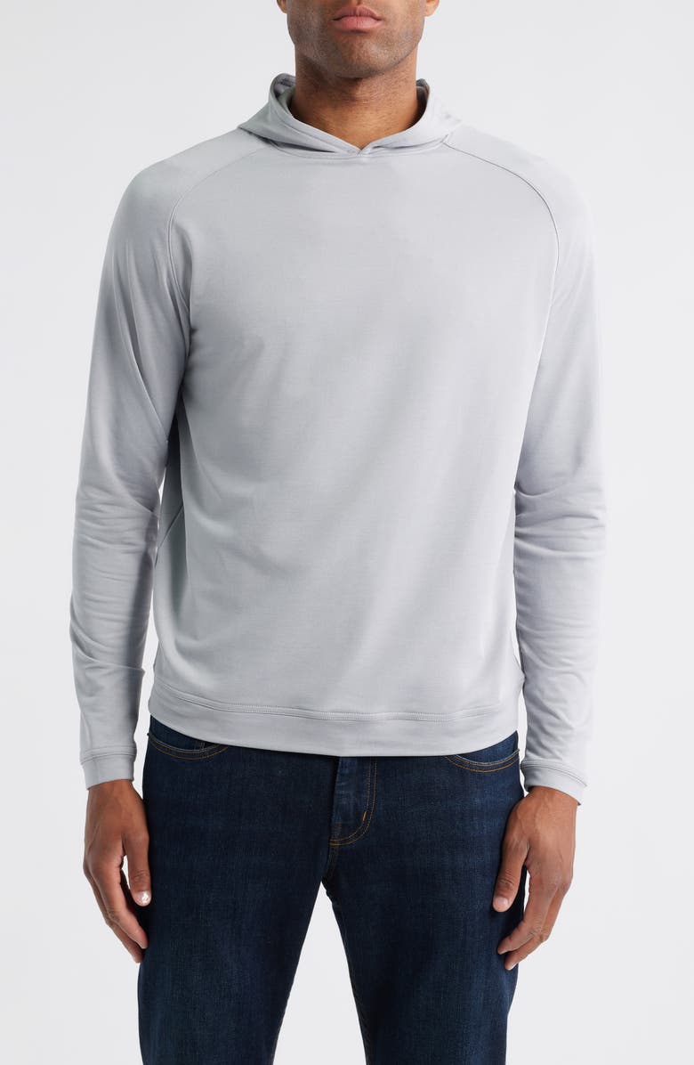 Peter Millar Pine Performance Hoodie, Main, color, Gale Grey