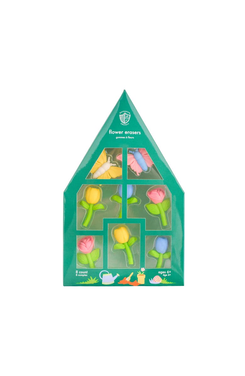 Daydream Society Spring Flowers & Butterflies Eraser Set, Main, color, Assorted Pre-Pack
