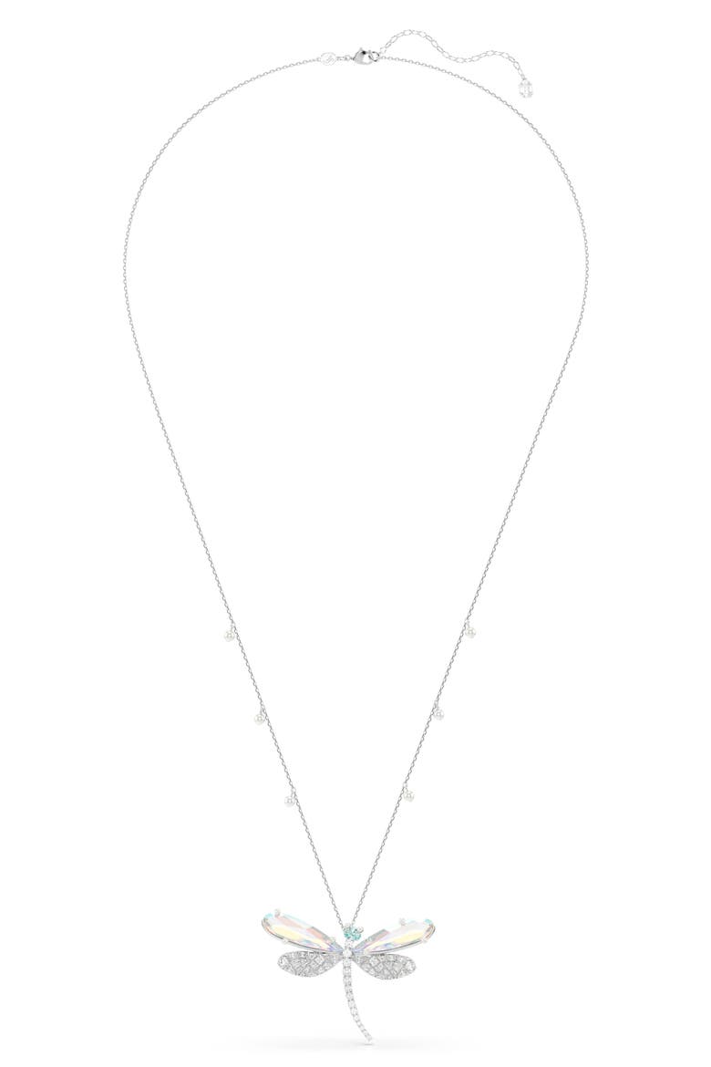 x Ariana Grande Capsule Dragonfly Faux Pearl Necklace, Alternate, color, SILVER/ MULTI