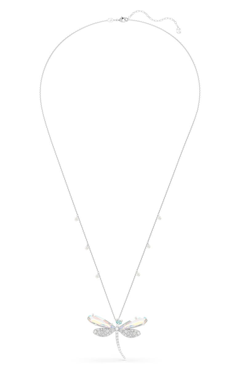 Swarovski x Ariana Grande Capsule Dragonfly Faux Pearl Necklace, Alternate, color, Silver/ Multi