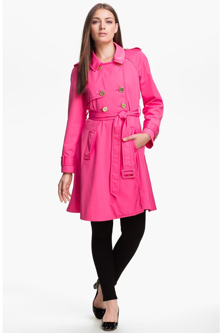 'madeline' trench coat, Main, color, BAZOOKA PINK