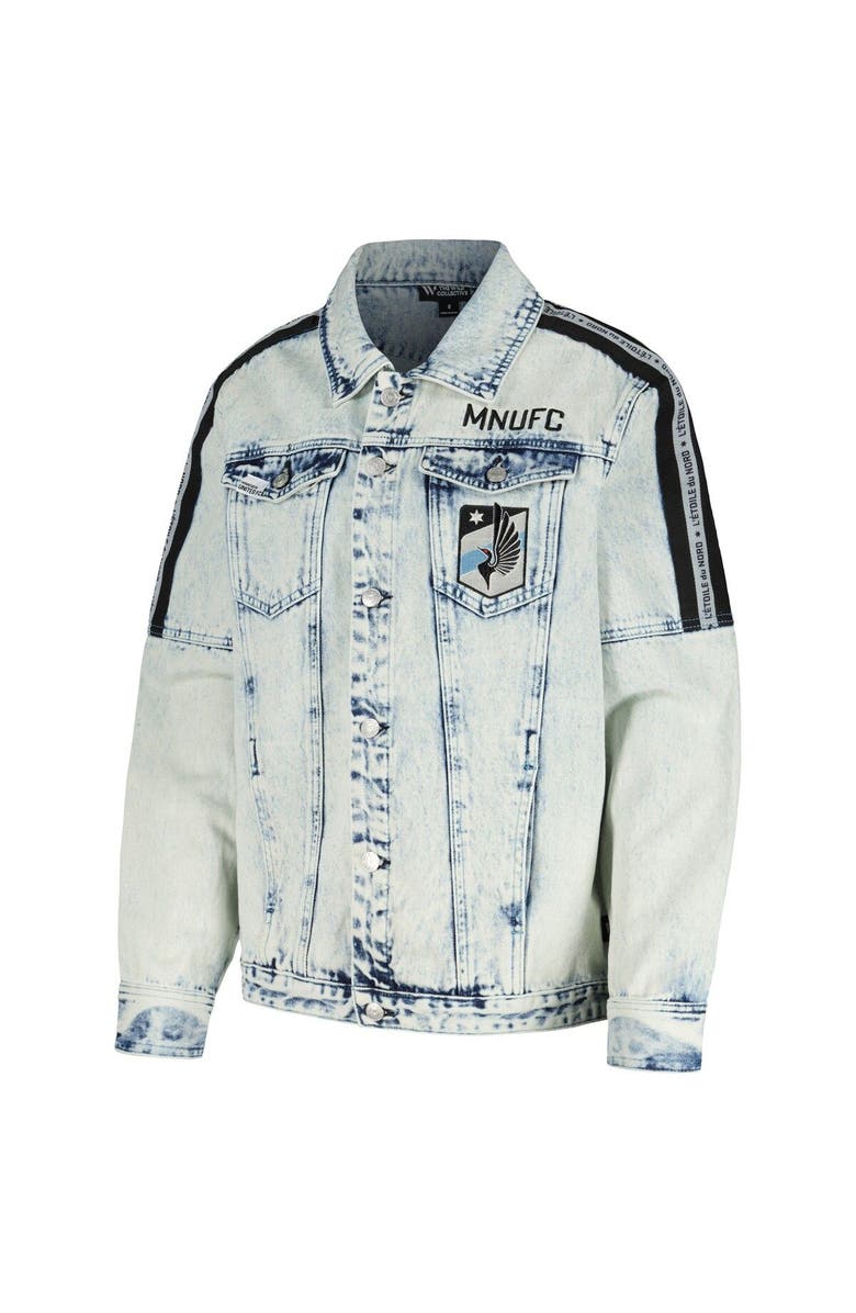 THE WILD COLLECTIVE Women's The Wild Collective Blue Minnesota United FC Denim Button-Up Jacket, Alternate, color, Blue