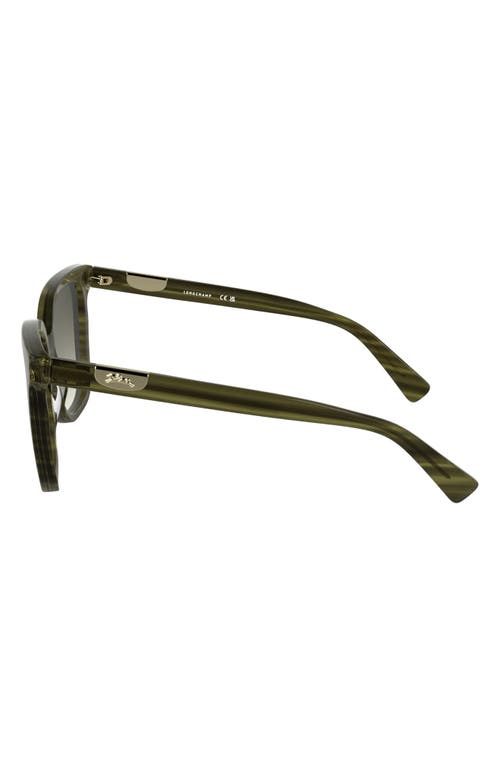 Longchamp Le Pliage 55mm Gradient Butterfly Sunglasses In Striped Green