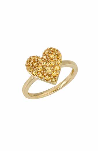 14K Gold & Citrine Heart Ring