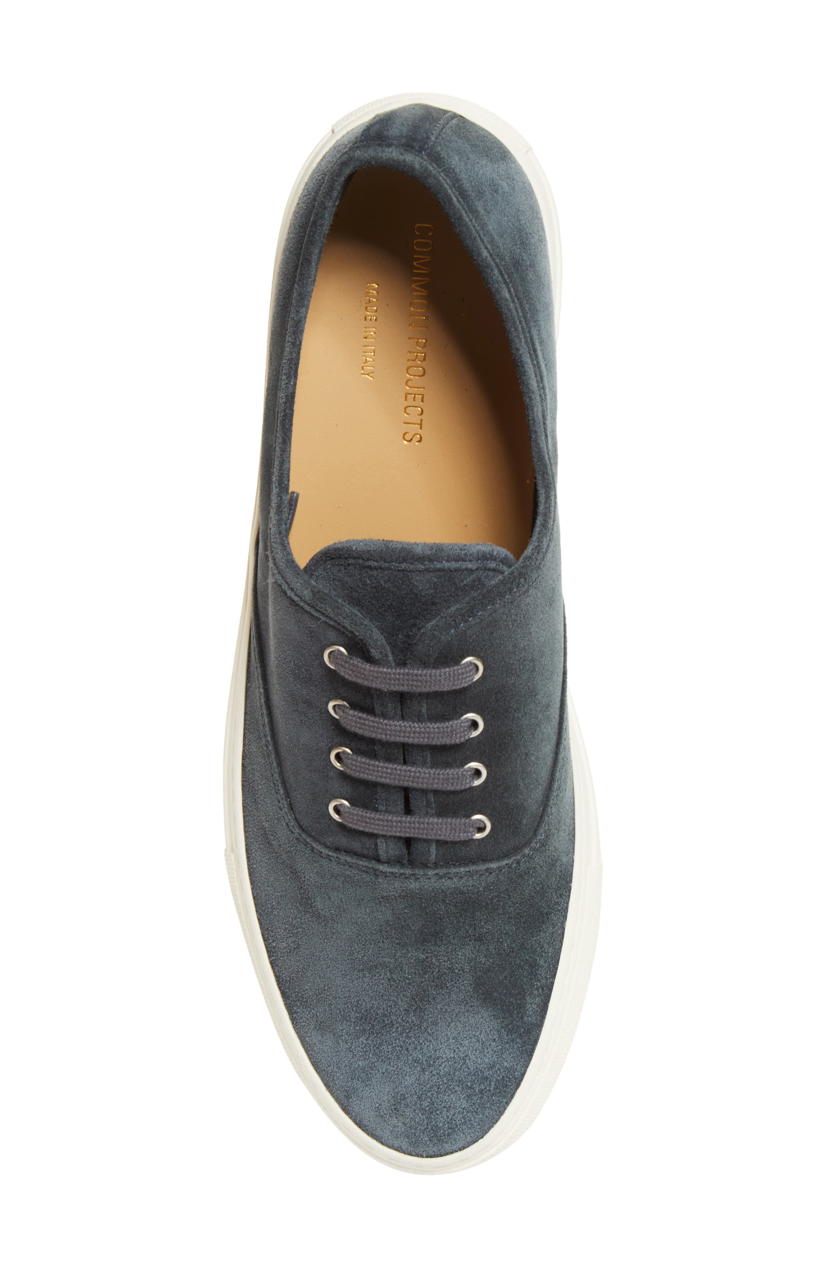 Four Hole Suede Sneaker, Alternate, color, NAVY