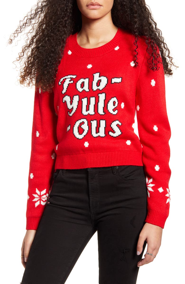 MINKPINK Fab-Yule-Ous Holiday Sweater, Main, color,