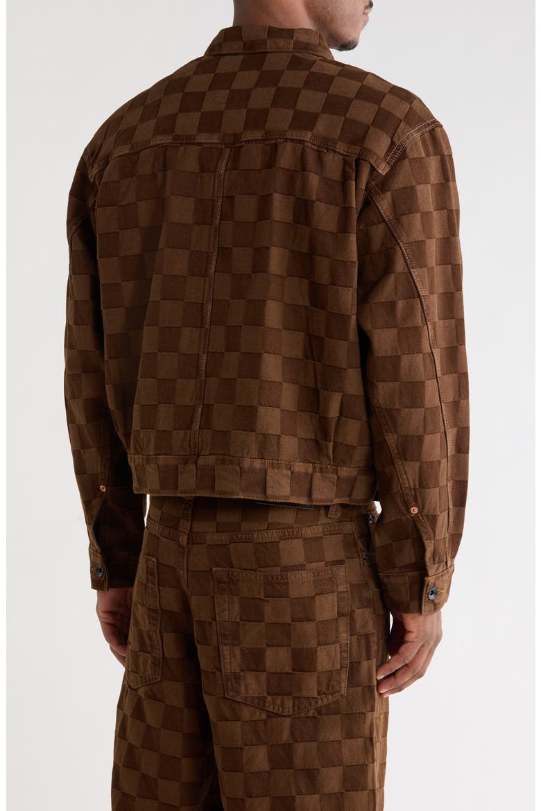 Check-5 Checkerboard Denim Jacket, Alternate, color, DEMITASSE