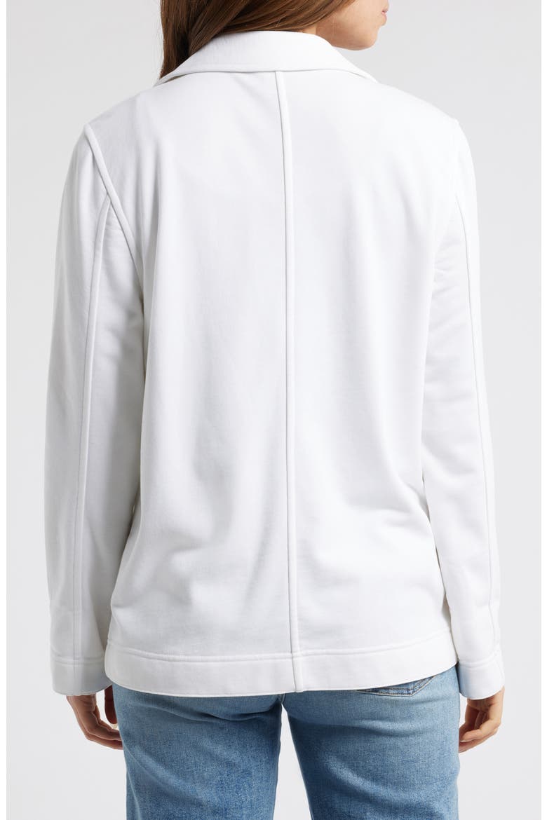 Double Breasted Knit Blazer, Alternate, color, WHITE