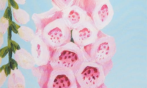 Oscar De La Renta Foxglove Print Strapless Trumpet Gown In Multi