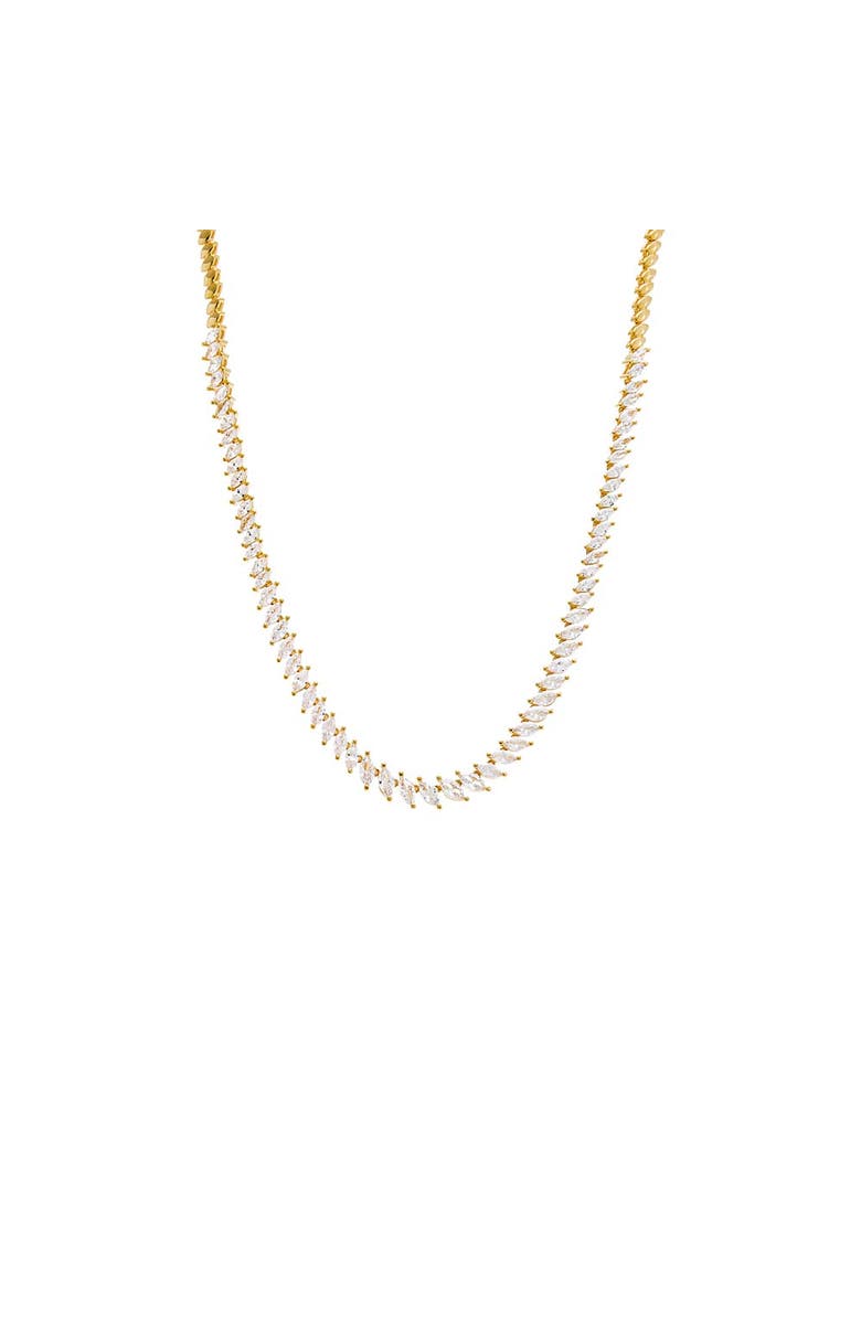 BY ADINA EDEN CZ Graduated Marquise Tennis Necklace, Main, color,