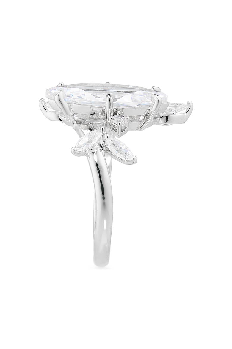 Cannes Cubic Zirconia Vine Ring, Alternate, color, RHODIUM