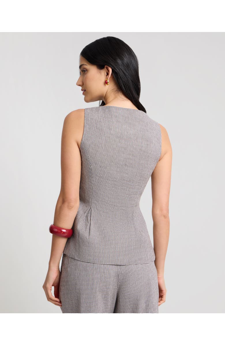 Onia Peplum Vest, Alternate, color, Brown/White