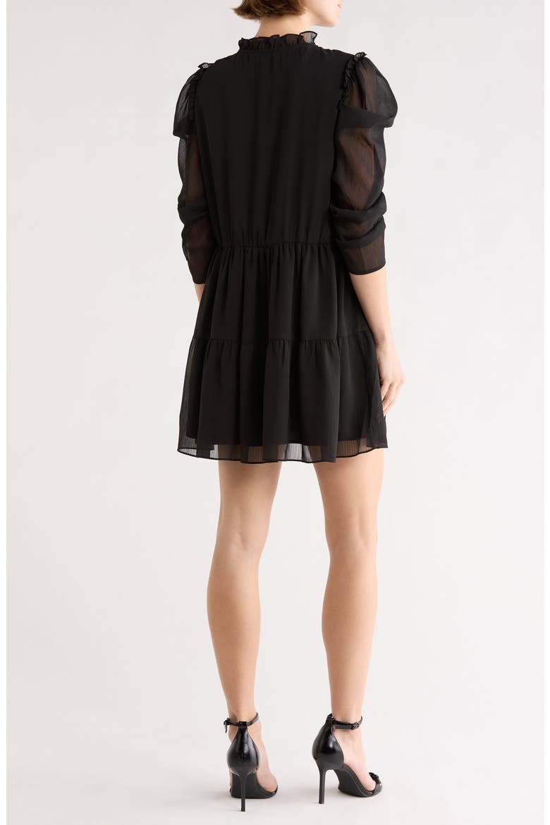 Pippa Three Quarter Sleeve Dress, Alternate, color, BLACK