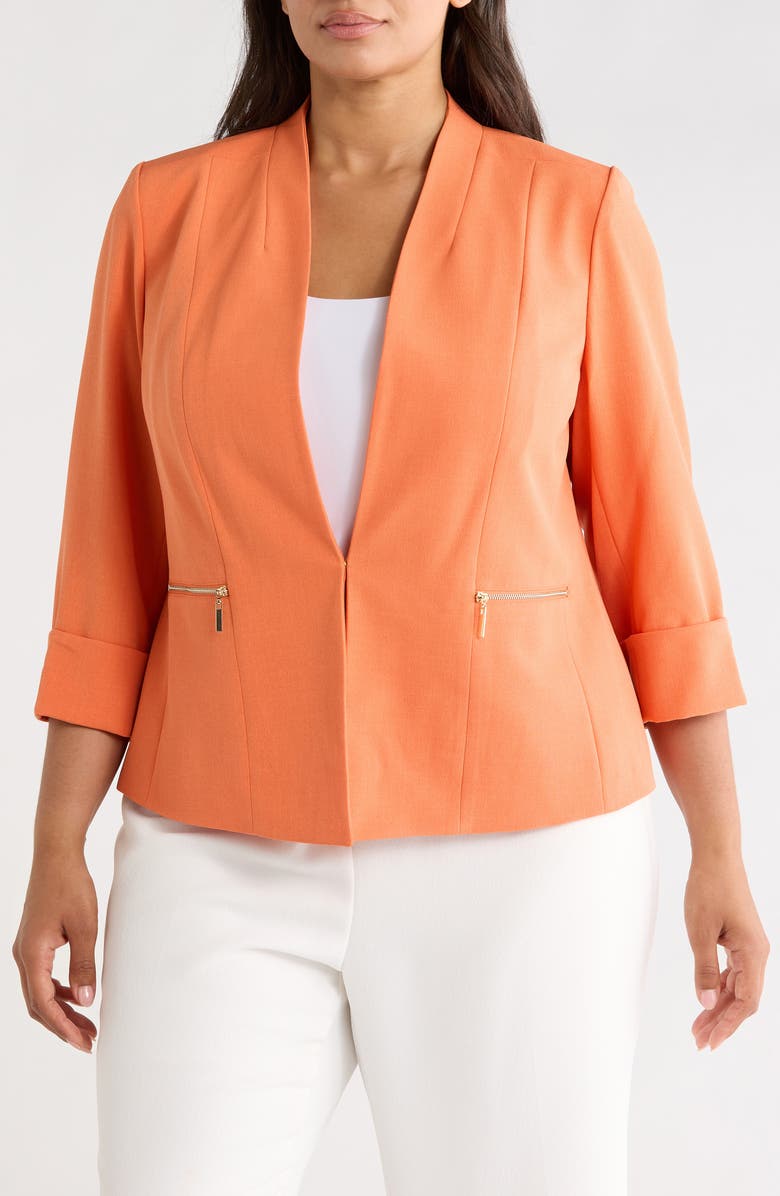 KASPER Zip Pocket Jacket, Alternate, color, Mandarin