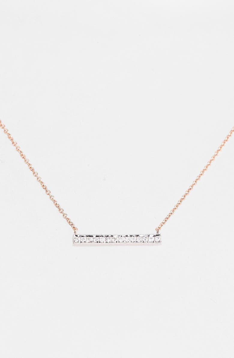 Dana Rebecca Designs 'Sylvie Rose' Medium Diamond Bar Pendant Necklace, Main, color, 
