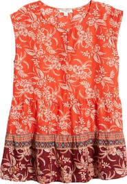 beachlunchlounge Jessa Border Print Cotton Top