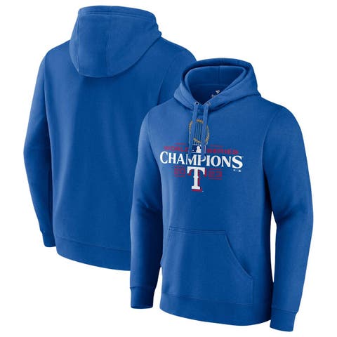Men's Fanatics Branded Royal Texas Rangers 2023 World Series Champions Official Logo Pullover Hoodie