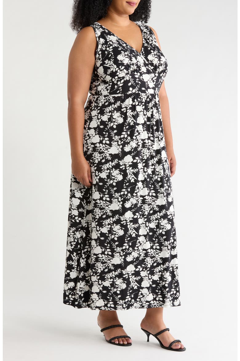 Empire Waist Maxi Dress, Alternate, color, BLACK/ IVORY