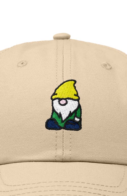 Dalix Gnome Embroidered Dad Hat In Khaki