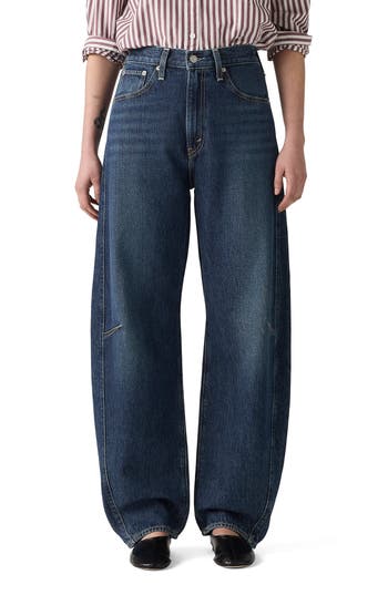 Levi's Cinch High Waist Barrel Jeans In Blue