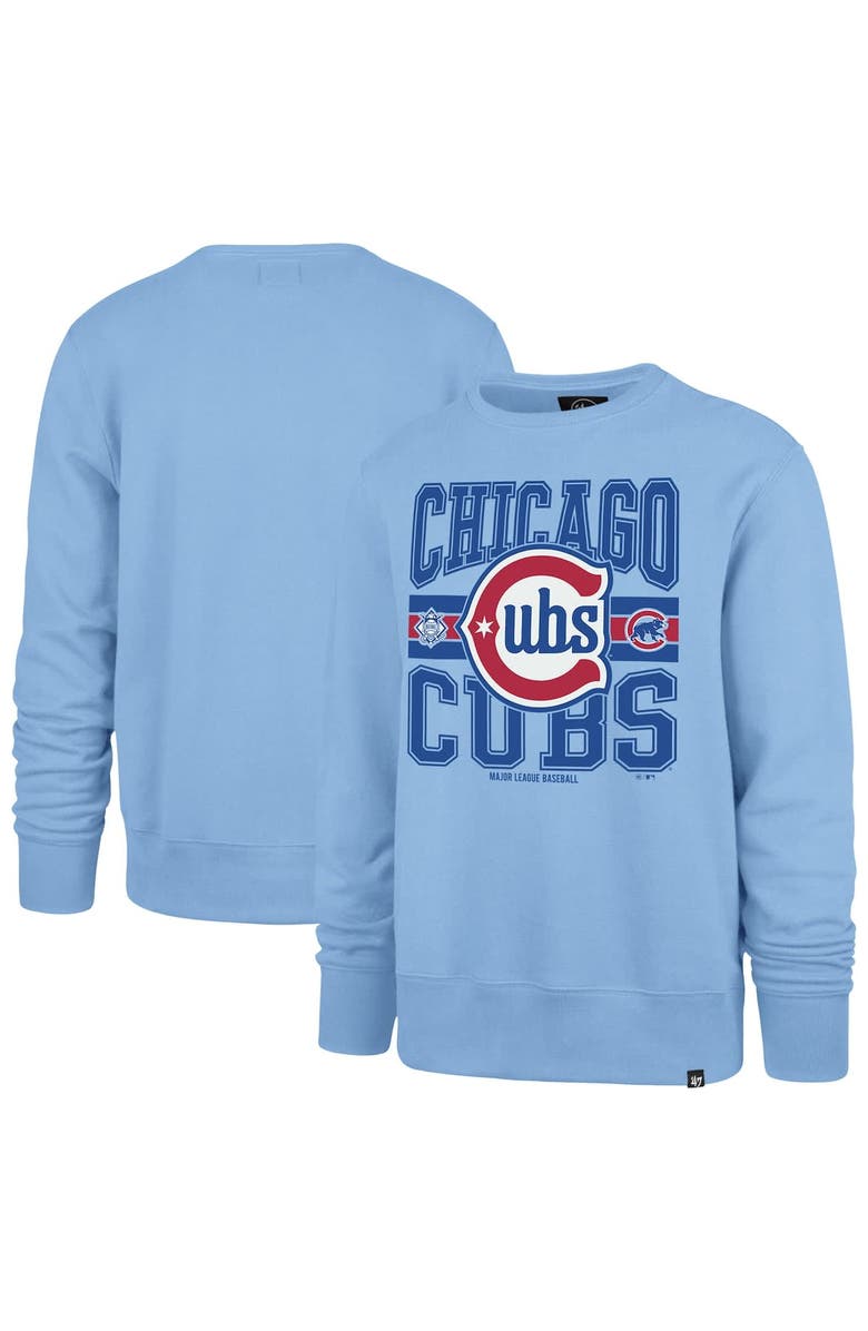 '47 Men's '47 Light Blue Chicago Cubs Letters Headline Pullover Sweatshirt, Alternate, color, Light Blue